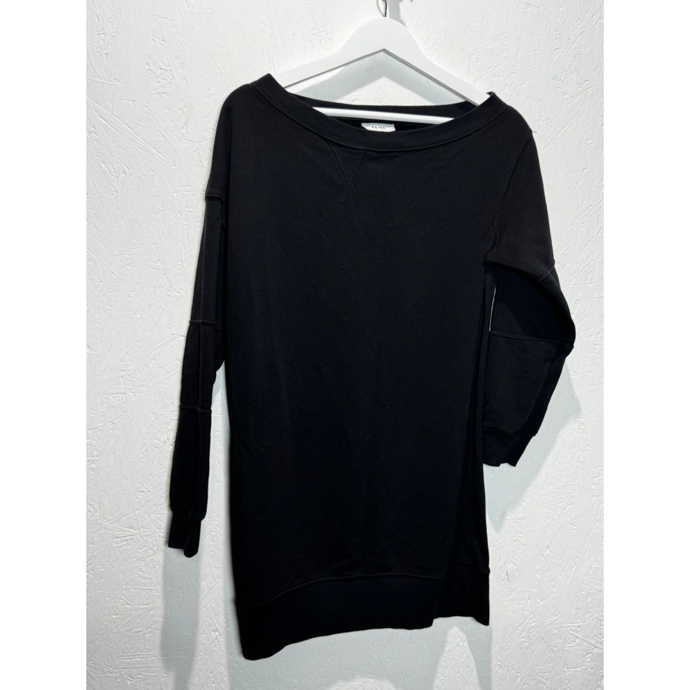 REISS Portia Black Off-The-Shoulder Sweatshirt Dress Size S Long Sleeve Mini - Picture 5 of 7